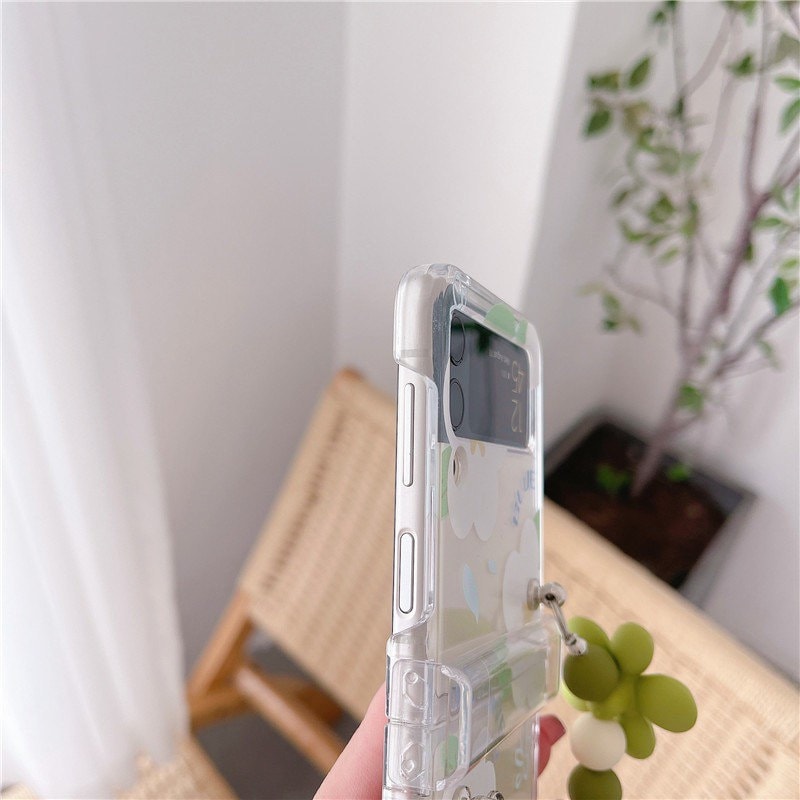 White Flower Samsung Galaxy Z Flip Phone Case