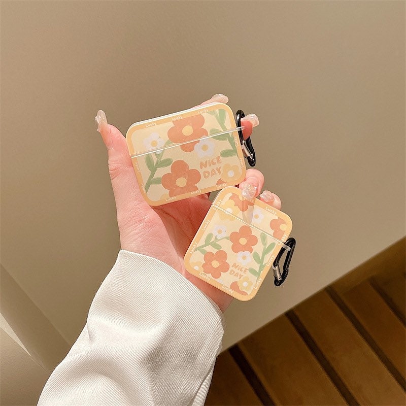 Yellow Blossom Flower Airpods Case