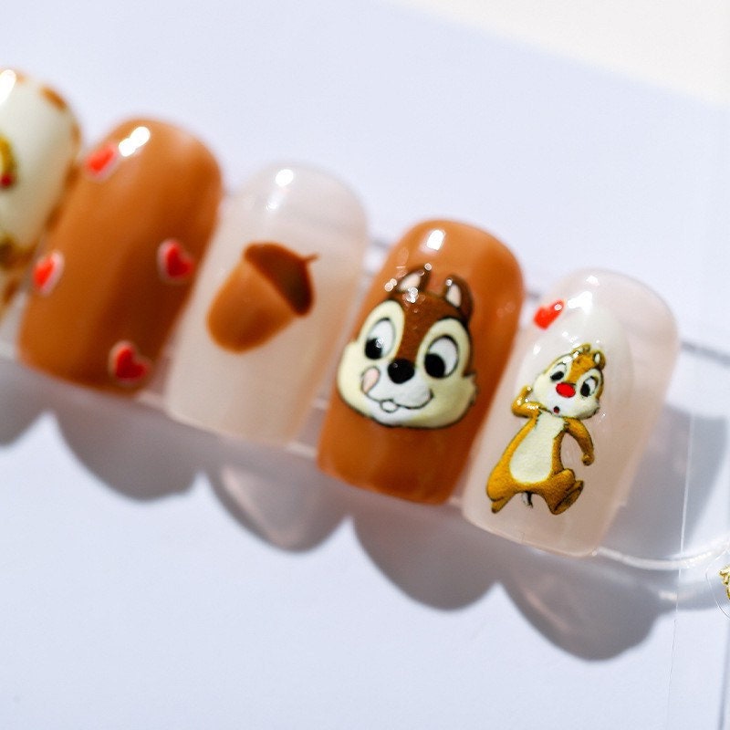Lovely Squirrel Embossed Pattern Design Nail Deco Sticker