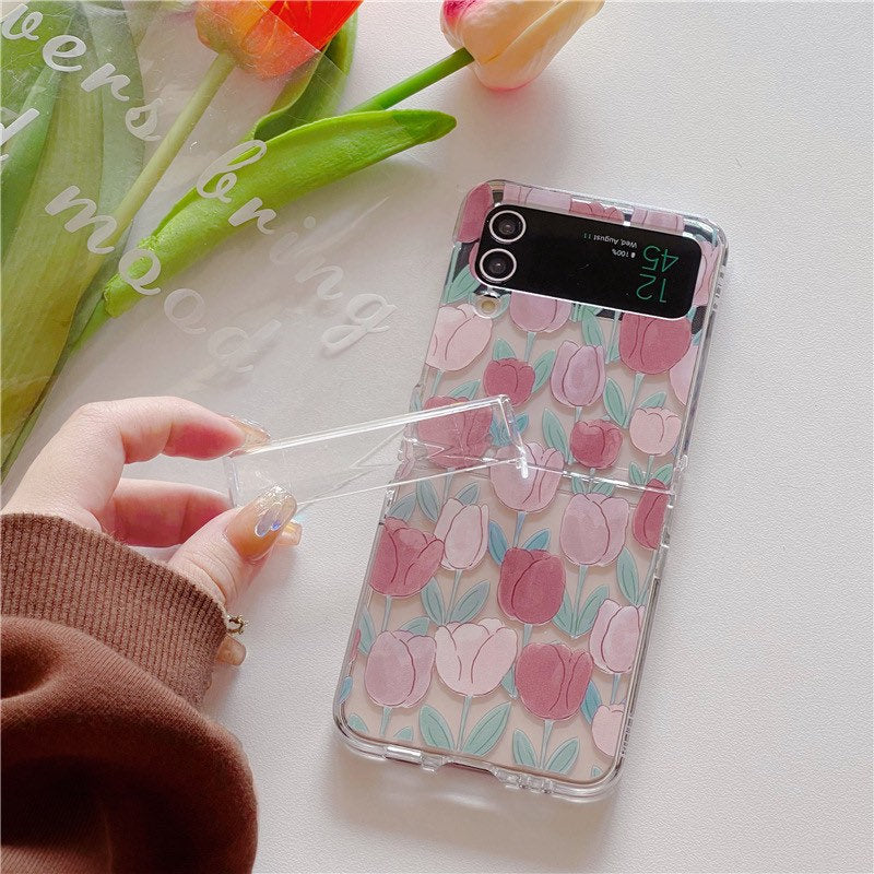 Pink Tulip Samsung Galaxy Z Flip Phone Case