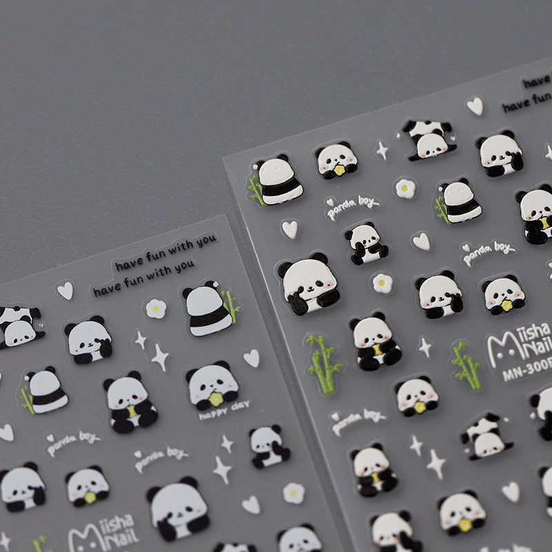 Little Panda 5D Embossed Pattern Design Nail Deco Sticker