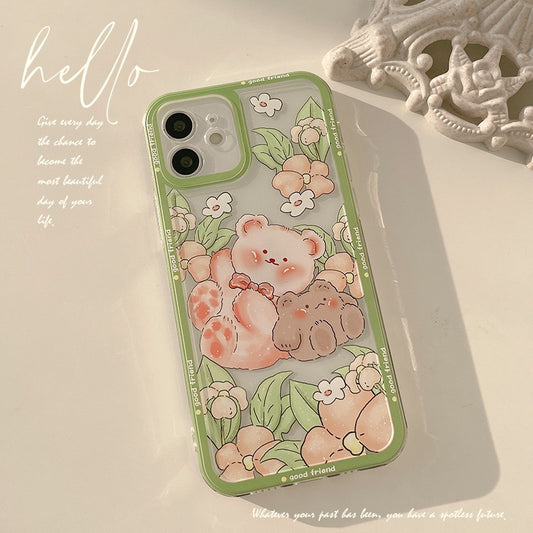 Spring Bear Flower iPhone case