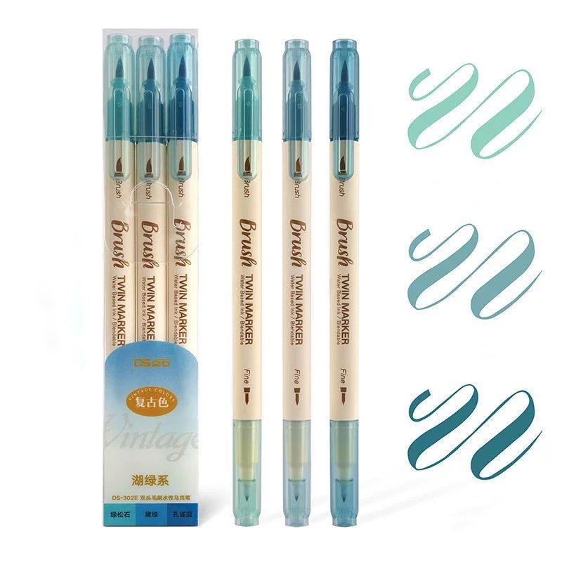 Brush Twin Marker Pen Set | Double-Side Pen set